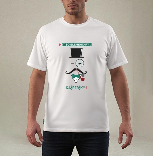 Фотография футболки Стильный минималистичный портрет Шерлока Холмса Kaspersky