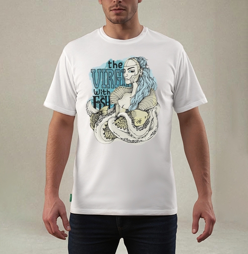 Фотография футболки Virgin with a fish / Дева с рыбой