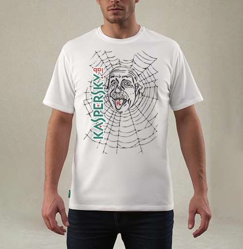 Фотография футболки Портрет Эйнштейна в паутине Kaspersky Lab