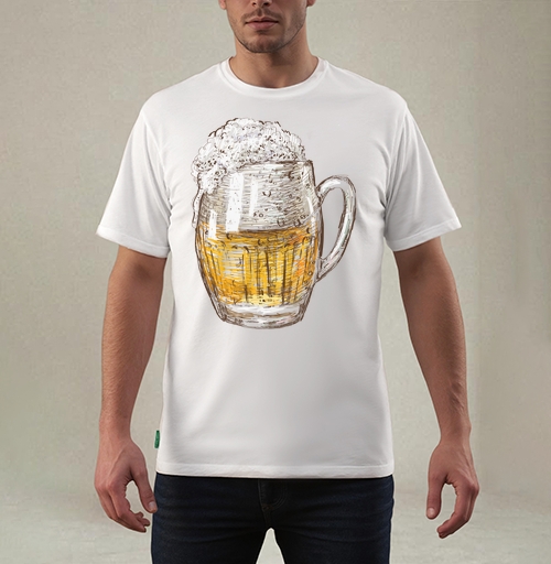 Фотография футболки Янтарная кружка пива Beer Time