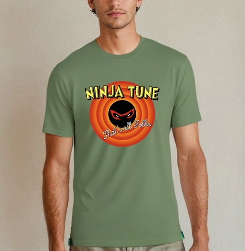 Фотография футболки Ретро-логотип Ninja Tune в стиле Looney Tunes
