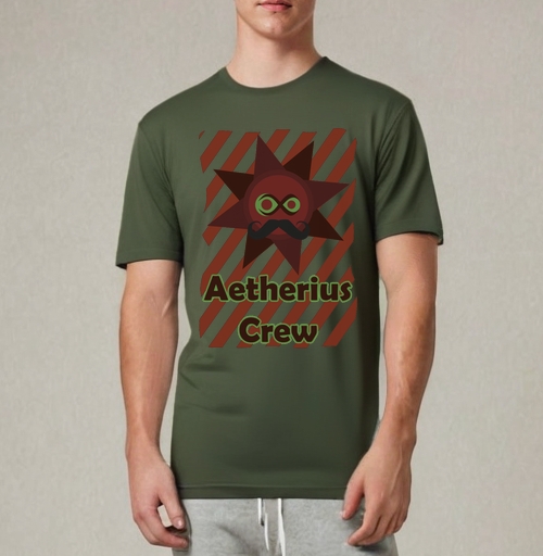 Фотография футболки Минималистичный Солнце с Усы Логотип «Aetherius Crew»