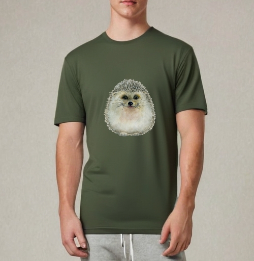 Фотография футболки Милый ёжик в акварельной технике