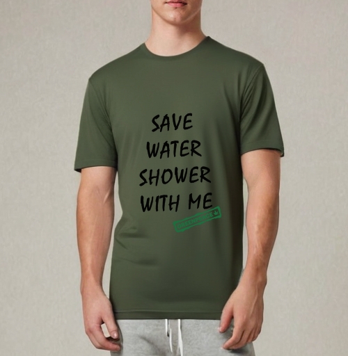 Фотография футболки SAVE WATER SHOWER WITH ME / Экономь воду, принимай душ со мной