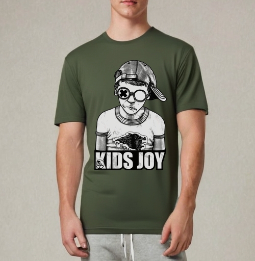 Фотография футболки Стильный Монохромный Подросток В Очках KIDS JOY