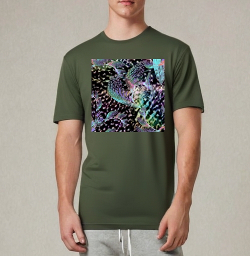 Фотография футболки Неоновый танец тропиков запах блеск voile shimmer print trend 2021