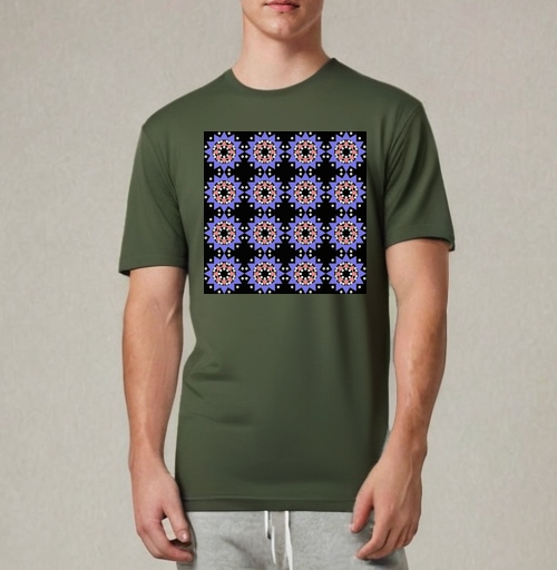 Фотография футболки Lavender abstract pattern with stars / Абстрактный лавандовый паттерн в современном стиле