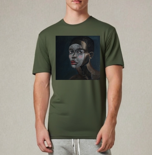 Фотография футболки Девушка с маской и красными губами которая не хотела быть кемто другим