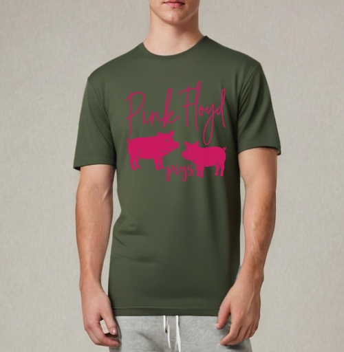 Фотография футболки Два Розовых Поросят Играющий Слова Pink Floyd pigs