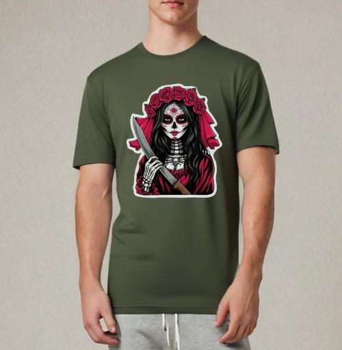 Фотография футболки Мстительная невеста Santa Muerte с ножом