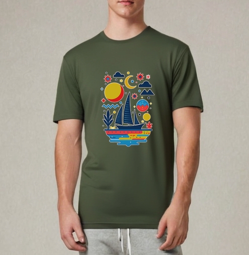 Фотография футболки Корабль абстракция