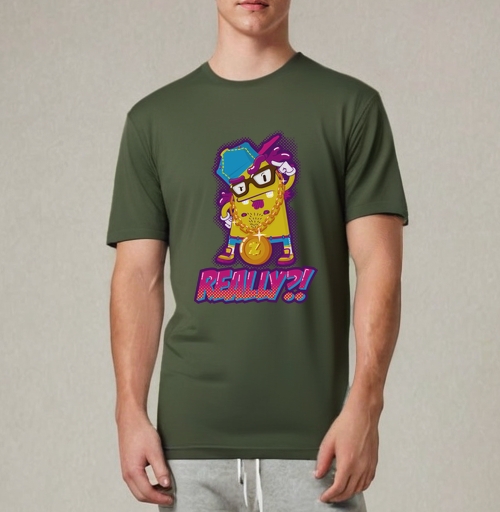 Фотография футболки Skeptical Yellow Gangsta Character / Скептичный Жёлтый Гангста Монстр