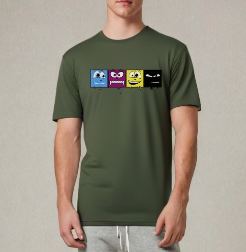 Фотография футболки CMYK faces / Лица CMYK