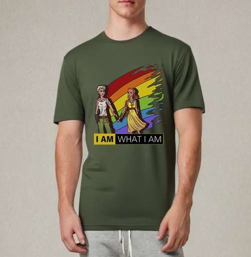 Фотография футболки Футболка с радужным принтом «I AM WHAT I AM»