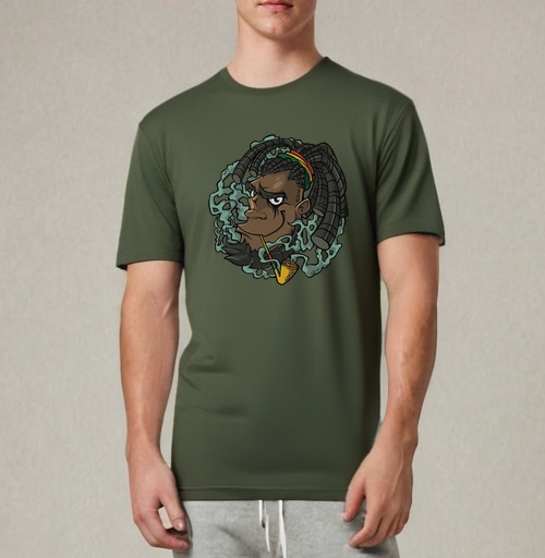 Фотография футболки Стильный портрет в духе растафарианской культуры