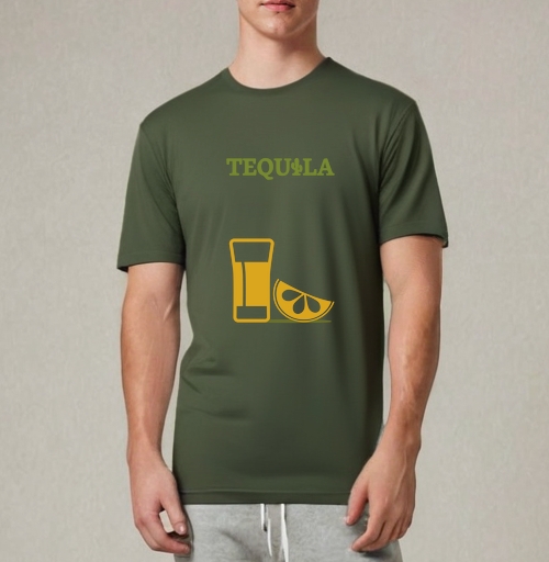 Фотография футболки Яркий минималистичный плакат TEQUILA с мексиканским стилем