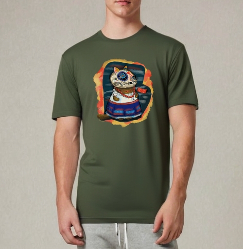 Фотография футболки Кошка в мексиканском костюме Viva la Frida