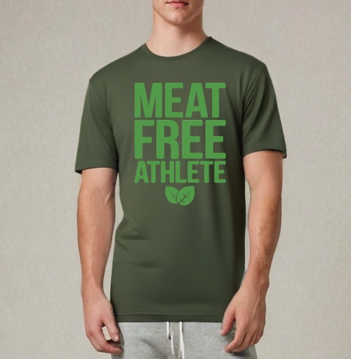 Фотография футболки MEAT FREE ATHLETE – Эмблема веган-спортсмена