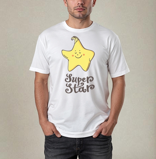 Фотография футболки Очаровательная улыбающаяся звезда Super Star