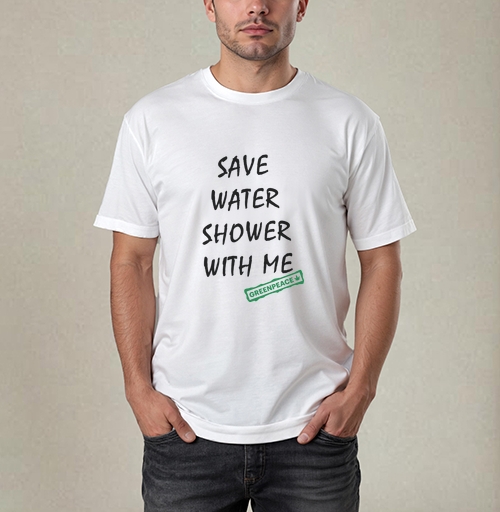 Фотография футболки SAVE WATER SHOWER WITH ME / Экономь воду, принимай душ со мной
