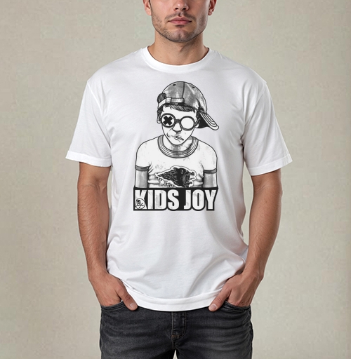 Фотография футболки Стильный Монохромный Подросток В Очках KIDS JOY