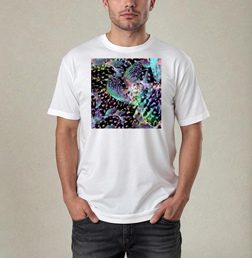 Фотография футболки Неоновый танец тропиков запах блеск voile shimmer print trend 2021