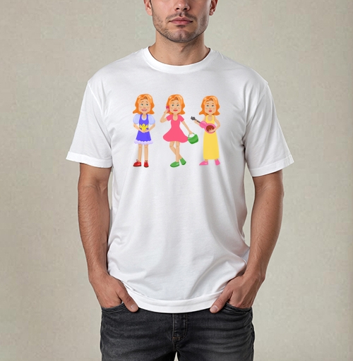 Фотография футболки Три Девушки В Разных Поза Прикидах