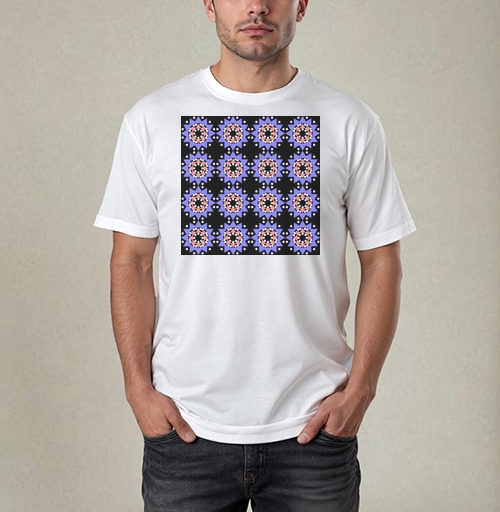 Фотография футболки Lavender abstract pattern with stars / Абстрактный лавандовый паттерн в современном стиле