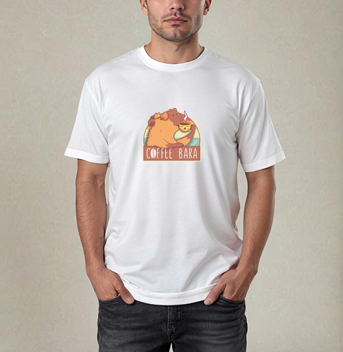 Фотография футболки Милый барсук с чашкой кофе – Coffee Bara