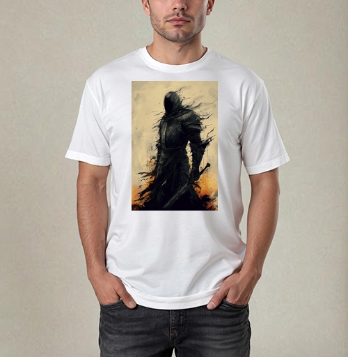 Фотография футболки Средневековый рыцарь тьмы с мечом воин