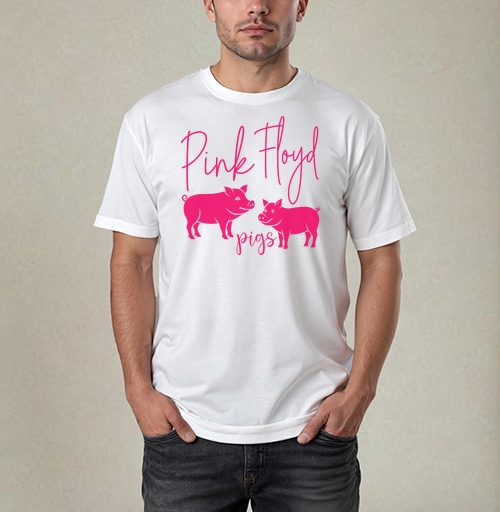 Фотография футболки Два Розовых Поросят Играющий Слова Pink Floyd pigs