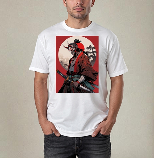 Фотография футболки Warrior Demon in Traditional Kimono / Воин демон самурай в маске