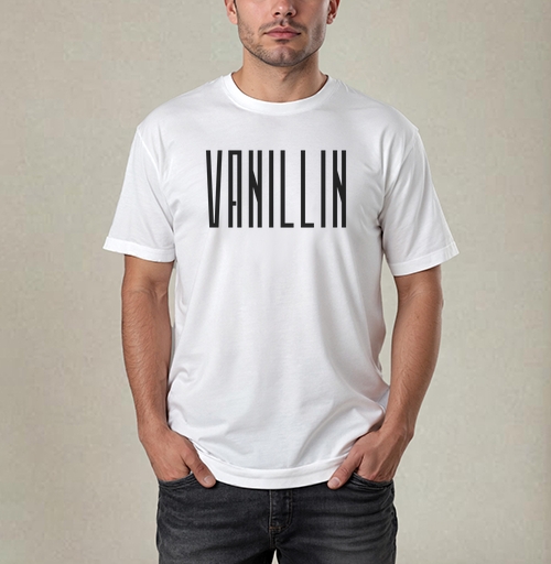 Фотография футболки Геометрический шрифт VANILLIN – Ванилин черный текст декор