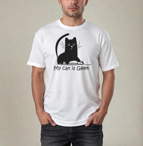 Фотография футболки My cat is Geek