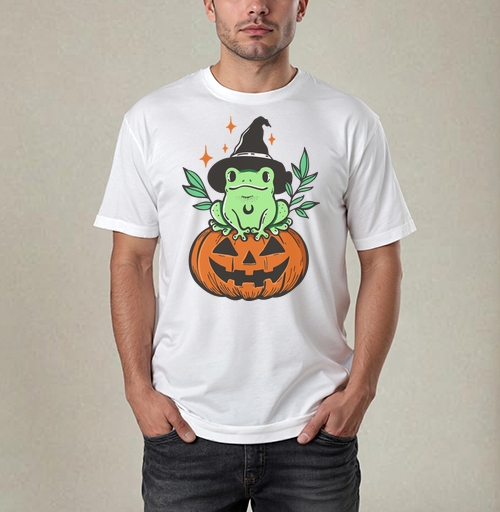 Фотография футболки Witch Frog Pumpkin / Ведьма Лягушка Магия Хэллоуина Октябрь