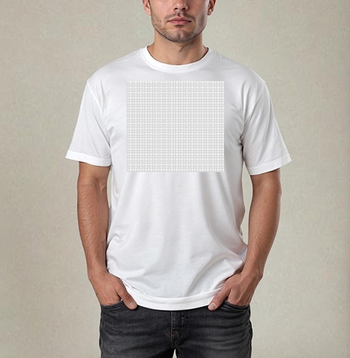 Фотография футболки White Puzzle Piece Geometry / Белая геометрия деталей пазла черных линий