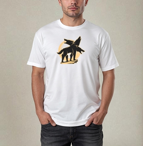 Фотография футболки Mystical Three-headed Wolf – Мистический Силуэт Трехглавого Волка