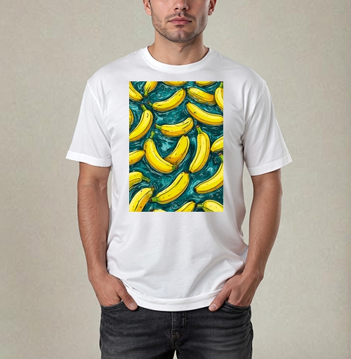 Фотография футболки Refreshing Tropical Bananas in Water / Свежие желтые бананы в воде
