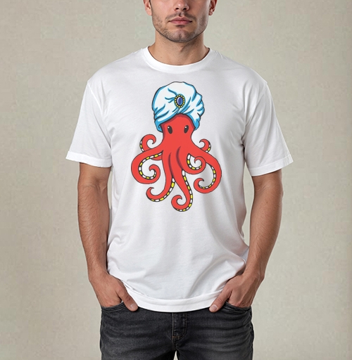 Фотография футболки Mystic Octopus / Мистический Осьминог в тюрбане как восточного мудреца мистика