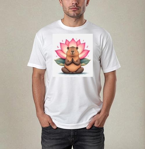 Фотография футболки Капибара лотос
