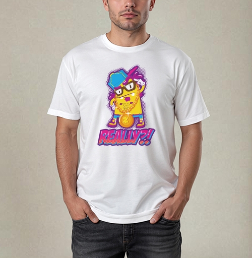 Фотография футболки Skeptical Yellow Gangsta Character / Скептичный Жёлтый Гангста Монстр