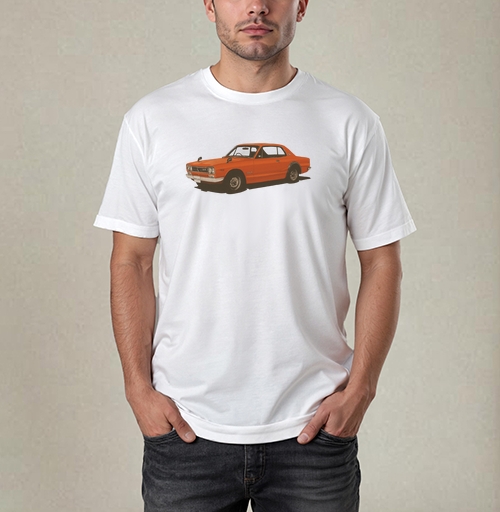 Фотография футболки Nissan Skyline GT-R Хакосука в оранжевом цвете