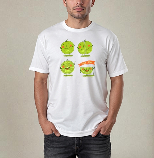 Фотография футболки Лайм в разных видах нарезки Lime in Different Cuts