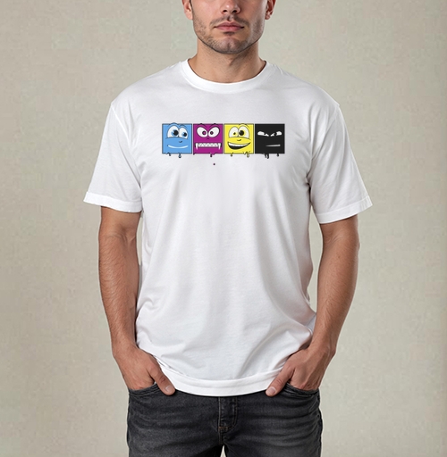 Фотография футболки CMYK faces / Лица CMYK