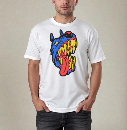 Фотография футболки Морда злой собаки.