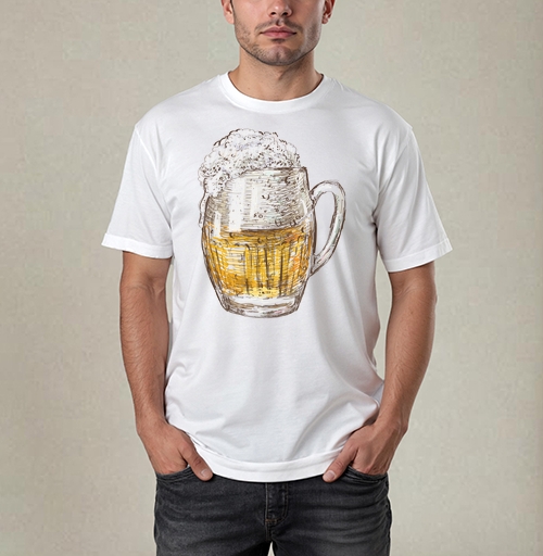 Фотография футболки Янтарная кружка пива Beer Time