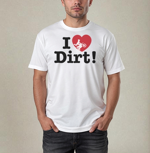 Фотография футболки Футболка I ❤️ Dirt – страсть к мотокроссу и грязи