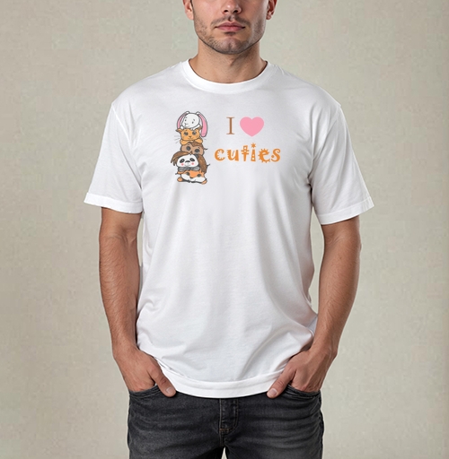 Фотография футболки Мягкие милые животные «I ❤️ CUTIES» для детей