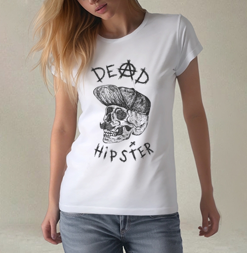 Фотография футболки Футболка DEAD HIPSTER с готическим черепом