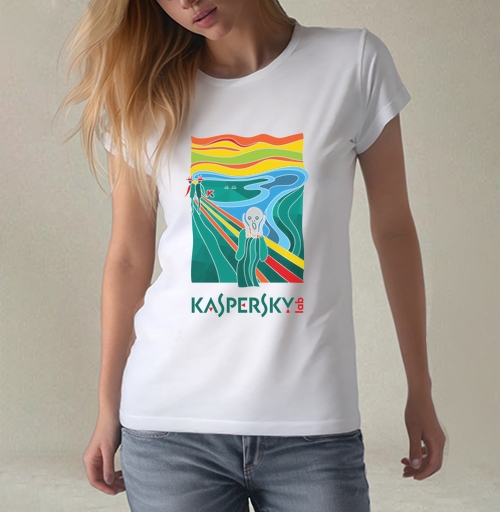 Фотография футболки Современная Интерпретация «Крика» с Логотипом Kaspersky